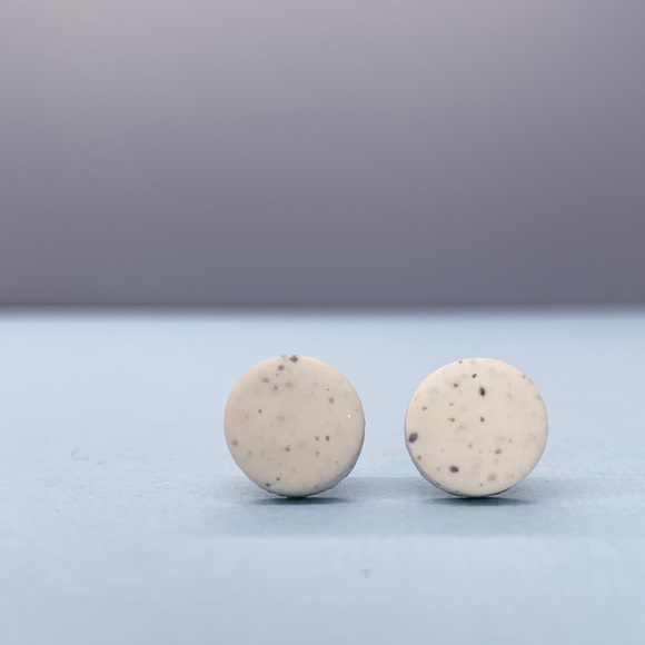NEW Titanium Posts | Stone White Dot Studs - Picture 1 of 7